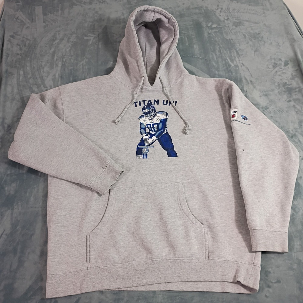 Tennessee Titans Titan Up Miller Lite Hoodie Mens Gray Sweatshirt NFL Football